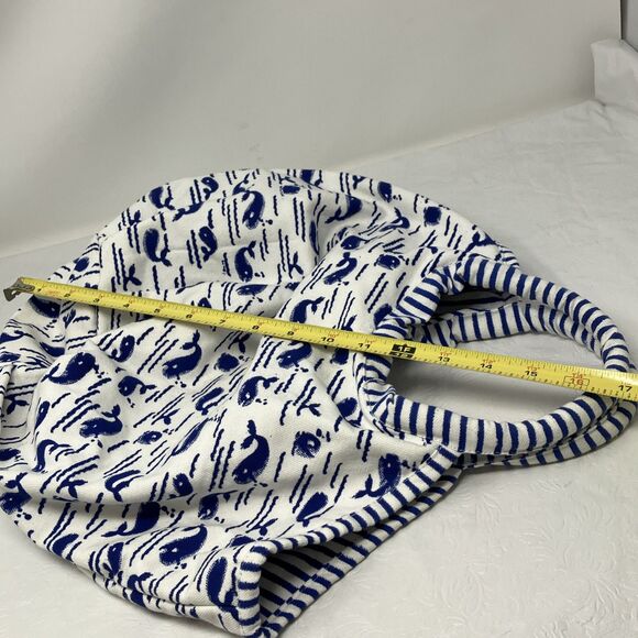 Roberta Roller Rabbit Canvas Tote Bag Cotton Whale Nautical Mom Handbag Beachy - Picture 2 of 14